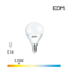 Ampoule LED E14 6W Ronde équivalent à 40W - Blanc Chaud 3200K