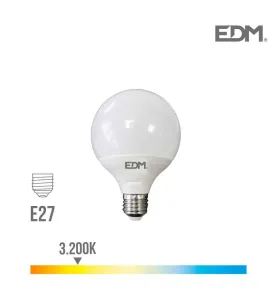 Ampoule LED E27 10W Globe G100 équivalent à 60W - Blanc Chaud 3200K