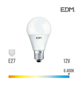 Ampoule LED E27 12V 10W Ronde A60 équivalent à 60W - Blanc du Jour 6400K