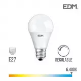 Ampoule LED Dimmable E27 10W Ronde A60 équivalent à 60W - Blanc du Jour 6400K