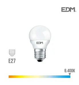 Ampoule LED E27 7W Ronde équivalent à 48W - Blanc du Jour 6400K