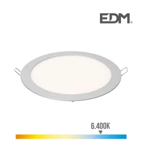 Downlight LED 20W rond ∅19,5cm Chromé - Blanc du Jour 6400K