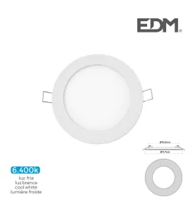 Downlight LED 6W rond ∅11,7cm Blanc - Blanc du Jour 6400K