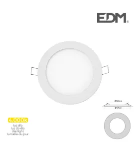 Downlight LED 6W rond ∅11,7cm Blanc - Blanc Naturel 4000K