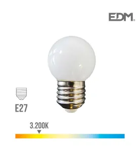 Ampoule LED E27 1,5W Ronde équivalent à 15W - Blanc Chaud 3000K