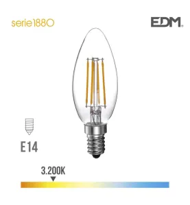 Ampoule LED E14 4W Bougie équivalent à 25W - Blanc Chaud 3200K