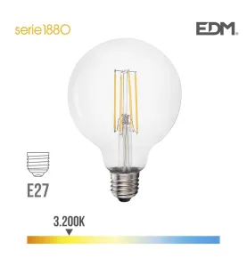 Ampoule LED E27 6W Globe G95 équivalent à 47W - Blanc Chaud 3200K