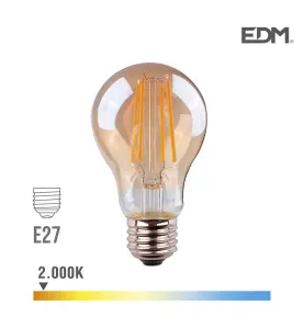 Ampoule LED E27 6W Ronde A45 équivalent à 45W - Blanc Chaud 2000K