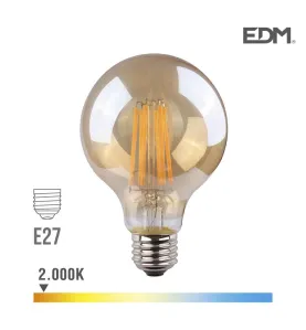 Ampoule LED E27 8W Globe G80 équivalent à 55W - Blanc Chaud 2000K