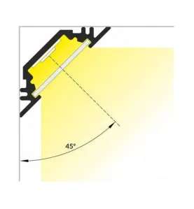 Profilé Angle 45° Aluminium Anodisé 1m pour Ruban LED 10mm