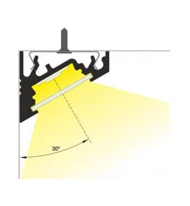 Profilé Angle 30/60° Aluminium Anodisé 1m pour Ruban LED 10mm