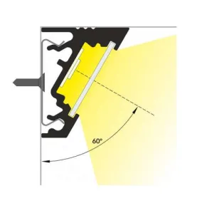 Profilé Angle 30/60° Aluminium Anodisé 1m pour Ruban LED 10mm