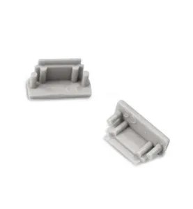 Lot de 2 Terminaisons pour Profilé LED Plat 10mm Gris