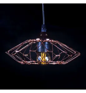 Suspension Luminaire Multiformes Rose E27 Diamètre 350mm avec Câble 1,1m réglable - Suspension d'éclairage intérieur