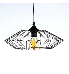 Suspension Luminaire Multiformes Noire E27 Diamètre 350mm avec Câble 1,1m réglable - Suspension d'éclairage intérieur