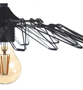 Suspension Luminaire Multiformes Noire E27 Diamètre 350mm avec Câble 1,1m réglable - Suspension d'éclairage intérieur