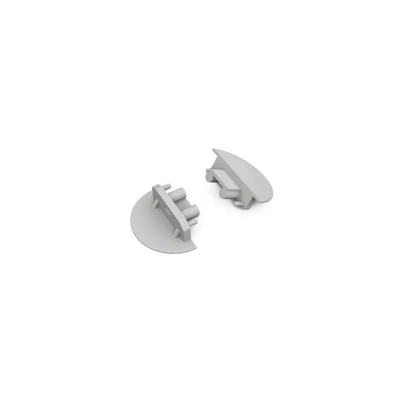 Lot de 2 Terminaisons pour Profilé LED Rainure 14,4mm Gris