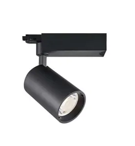 Spot LED Rail 25W COB Noir 24° 2750lm Triphasé - Blanc Chaud 3000K