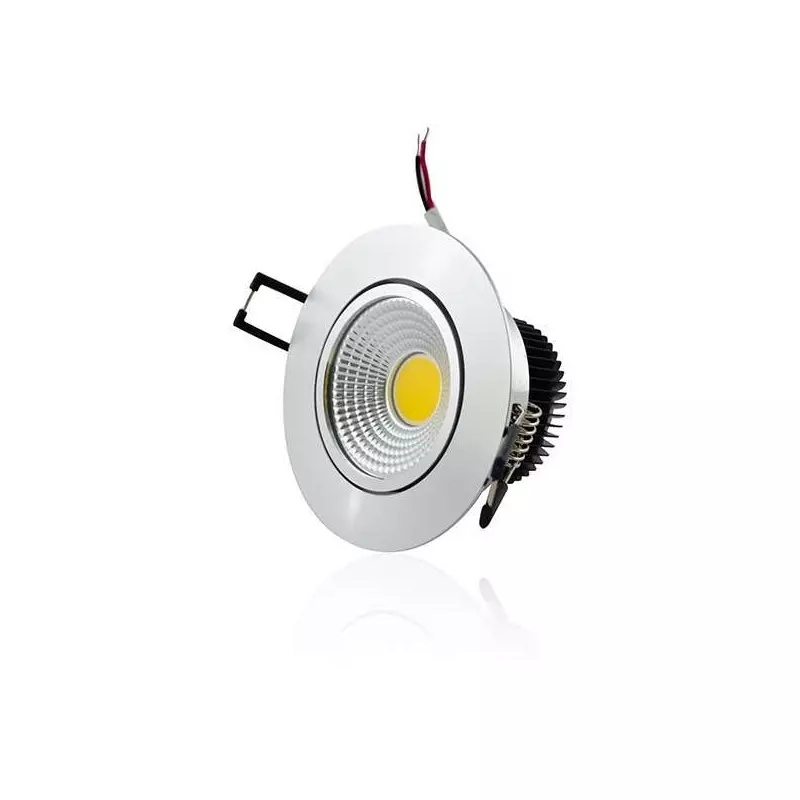 Plafonnier Aluminium Encastrable LED 5W COB - Eclairage 40W Blanc Chaud 2700K