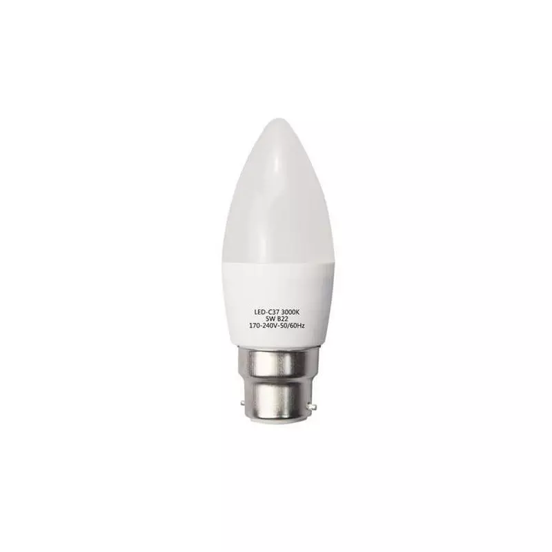 Ampoule LED C35 Type Bougie 6W Dimmable B22 Blanc Chaud 2700K