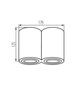 Plafonnier en Saillie BORD Double GU10 Orientable - Blanc