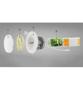 Plafonnier LED 6W - LED blanc chaud + blanc froid Dimmable