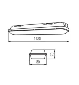 Réglette LED étanche 40W IK08 IP65 MAH-LED N