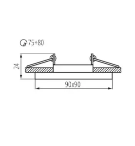 Support Spot Encastrable Carré Fin Orientable MORTA Noir