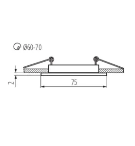 Support Spot Encastrable Carré NAVI Noir Mat