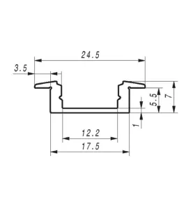 Profilé aluminium encastrable fin 7mm RSL7