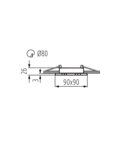 Support de Spot Encastrable Carré Orientable Aluminium Brossé