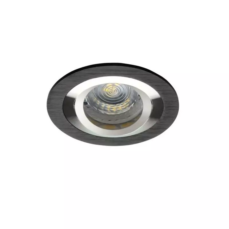 Support de spot encastrable rond orientable gris foncé