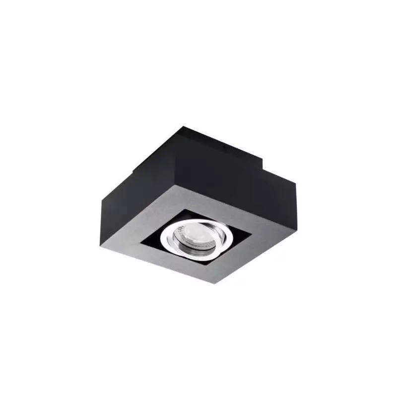 Support de spot saillie carré noir orientable