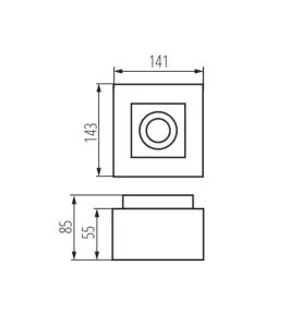 Support de spot saillie carré noir orientable