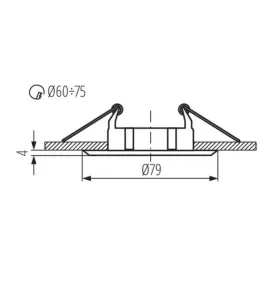 Support Spot Encastrable Rond VIDI Noir Mat