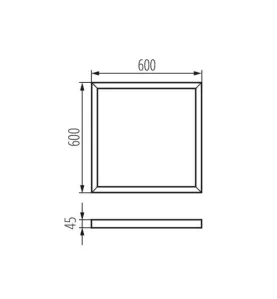 Cadre de Fixation Carré Saillie pour Dalle LED 600x600mm Noir