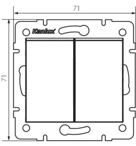 Bouton Poussoir Encastrable Double LOGI Crème