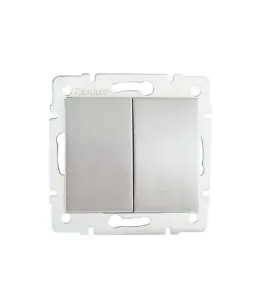 Bouton Poussoir Encastrable Double LOGI Argent