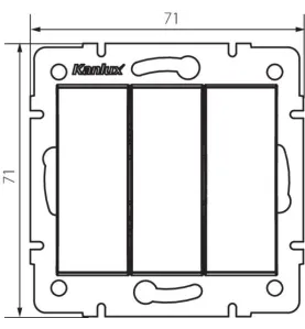 Interrupteur Encastrable Triple LOGI Graphite