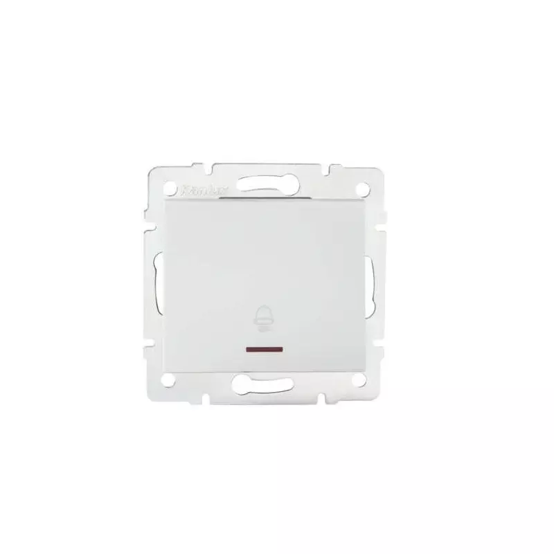 Bouton Poussoir Encastrable pour Sonnette avec Témoin LED LOGI Blanc