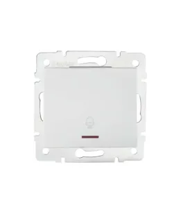 Bouton Poussoir Encastrable pour Sonnette avec Témoin LED LOGI Blanc