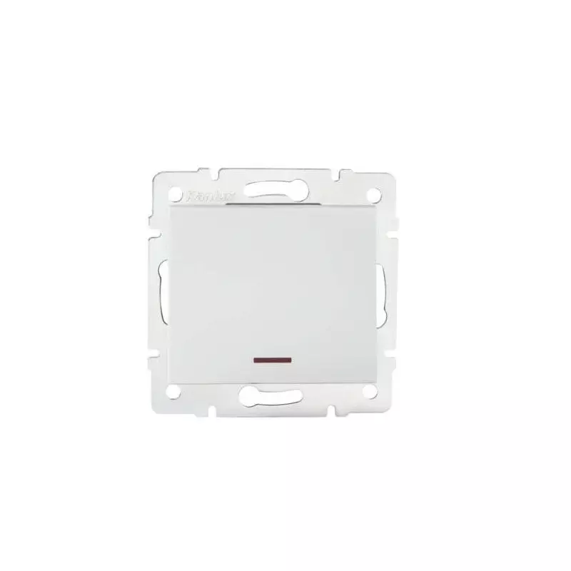 Interrupteur Encastrable Simple avec Témoin LED LOGI Blanc