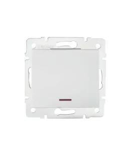 Interrupteur Encastrable Simple avec Témoin LED LOGI Blanc