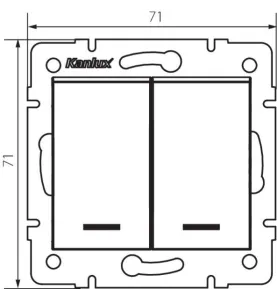 Interrupteur Encastrable Double avec Voyant Lumineux LED LOGI Crème