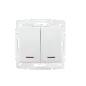 Bouton Poussoir Encastrable Double avec Voyant Lumineux LED LOGI Blanc