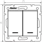 Bouton Poussoir Encastrable Double avec Voyant Lumineux LED LOGI Blanc