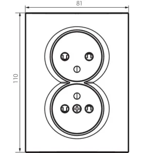 Double Prise Complète avec Protection Encastrable LOGI Blanc