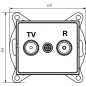 Prise TV-R de Passage Encastrable LOGI Blanc