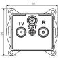 Prise TV-R-SAT de Passage Encastrable LOGI Blanc