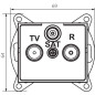 Prise TV-R-SAT de Passage Encastrable LOGI Graphite